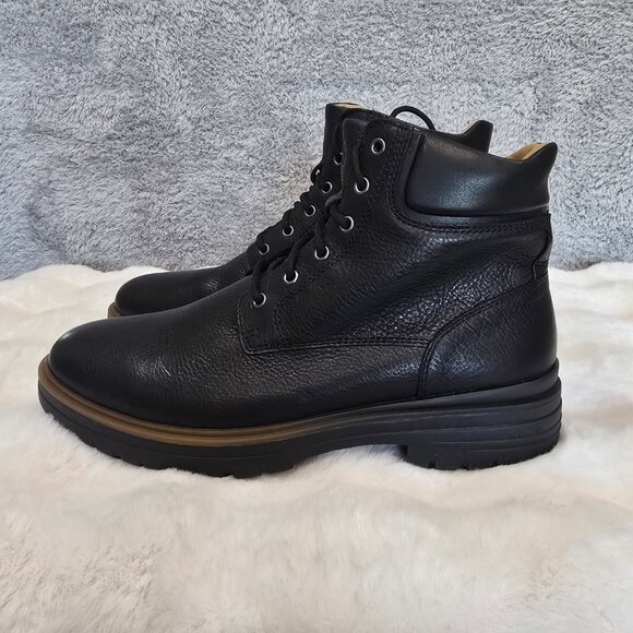 Johnston & Murphy Men's XC4 Henson Plain Toe Boot Black Leather Size 9 New WP - Picture 2 of 8